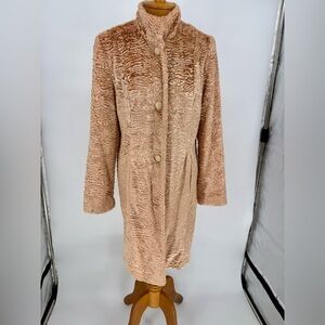 VTG Golden Faux Fur Ladylike Coat by Valerie Stevens szM